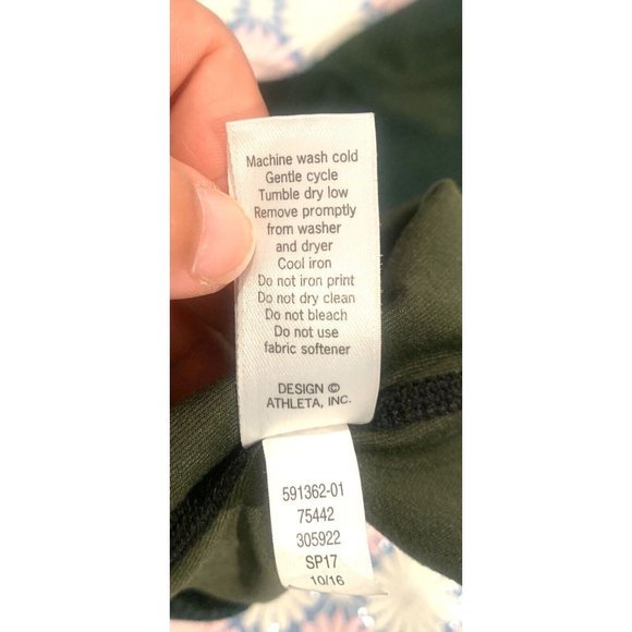 ATHLETA women's size Small workout exercise Leggings green print - Picture 9 of 9